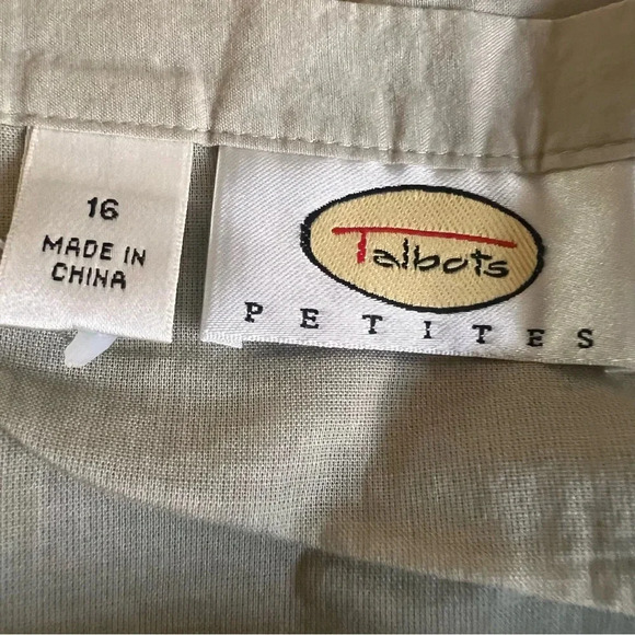 Talbots Tan A Line beautiful beaded lines for added sparkle sophistication Sz 16 - Picture 8 of 12